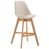 BARHOCKER Canada, Gestell Narura, Stoff Creme - Creme/Naturfarben, Holz/Textil (48/100/56cm) - TPFLiving