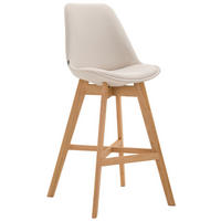 BARHOCKER Canada, Gestell Narura, Stoff Creme - Creme/Naturfarben, Holz/Textil (48/100/56cm) - TPFLiving