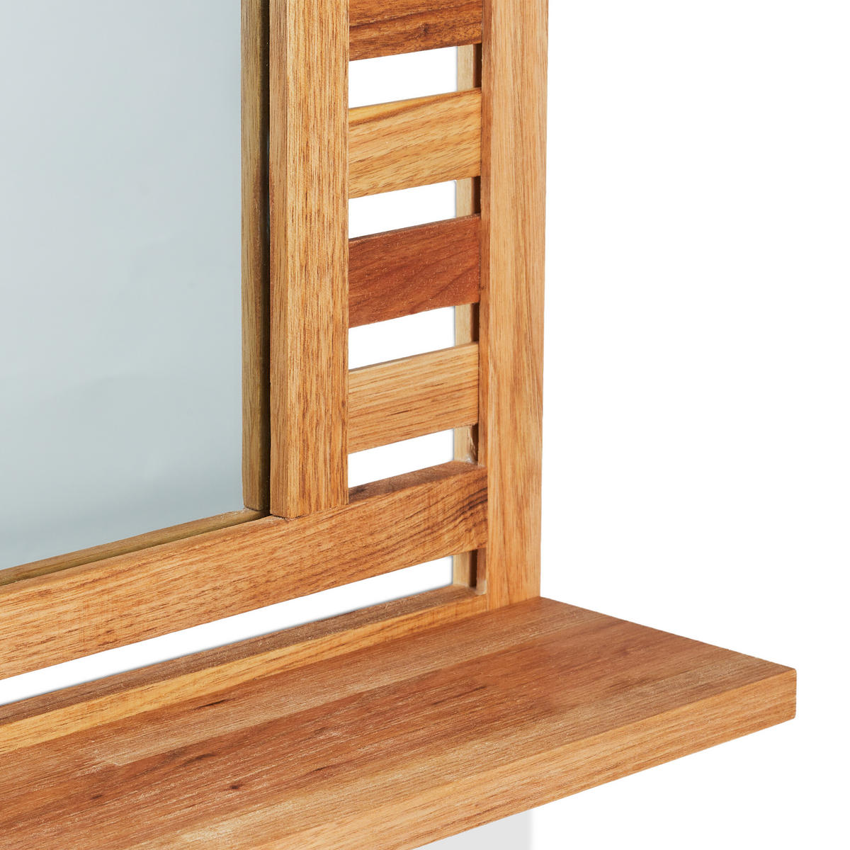 BADSPIEGEL - Hellbraun, Glas/Holz (50/70/12cm) - Relaxdays