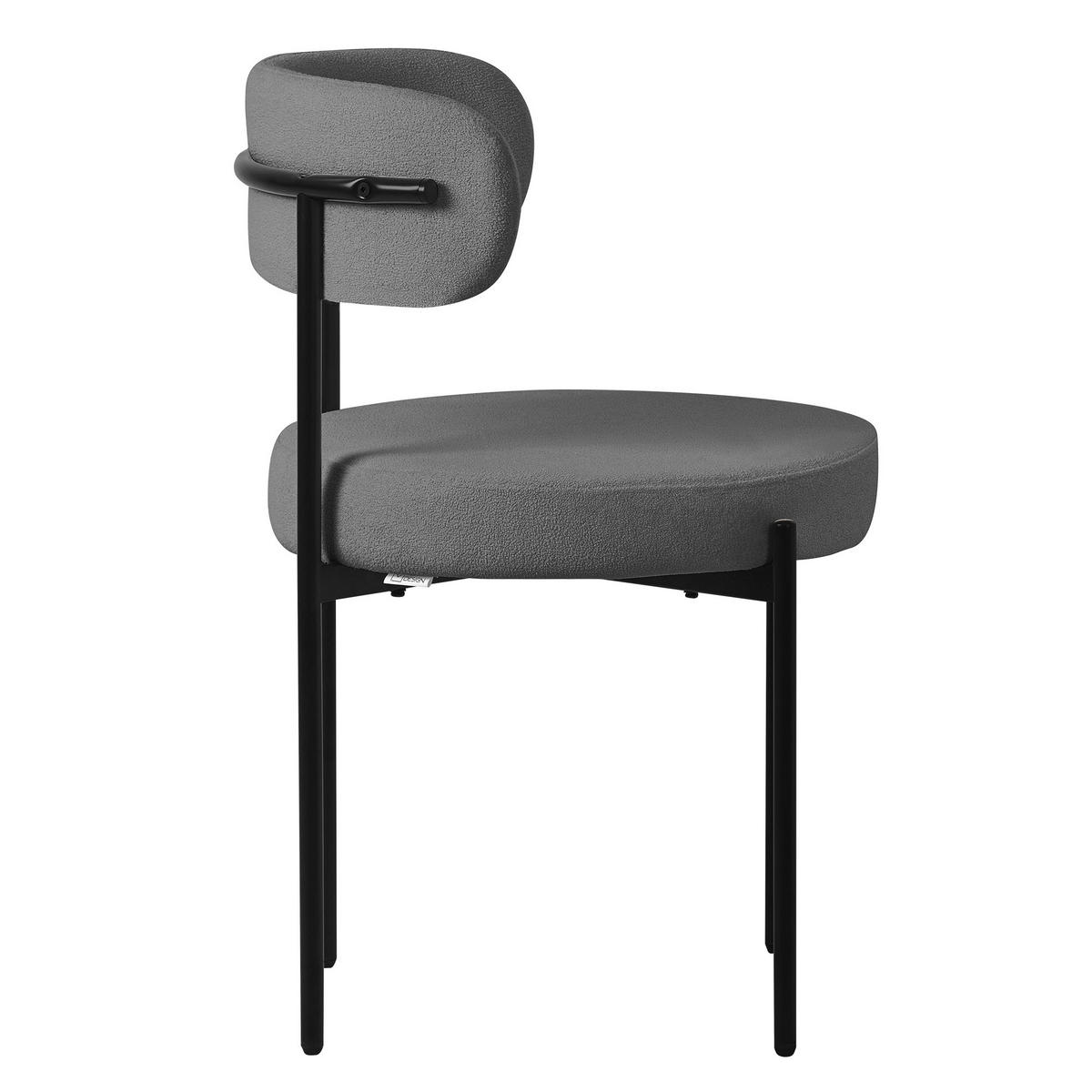 ESSZIMMERSTUHL 6er Set Teddystoff grau - Grau, Metall (53/78/50cm) - ML-DESIGN