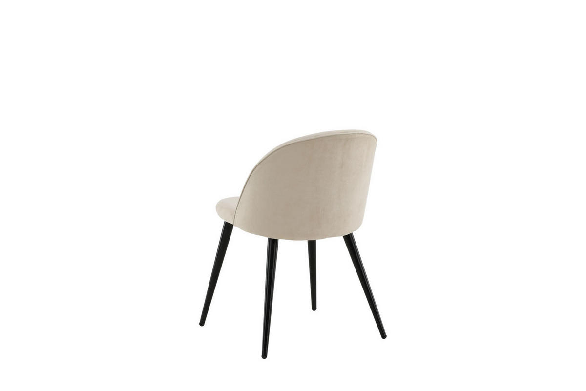 STUHL 2er-Set velours beige, schwarz - Beige, Holzwerkstoff (50/77/57cm) - ebuy24