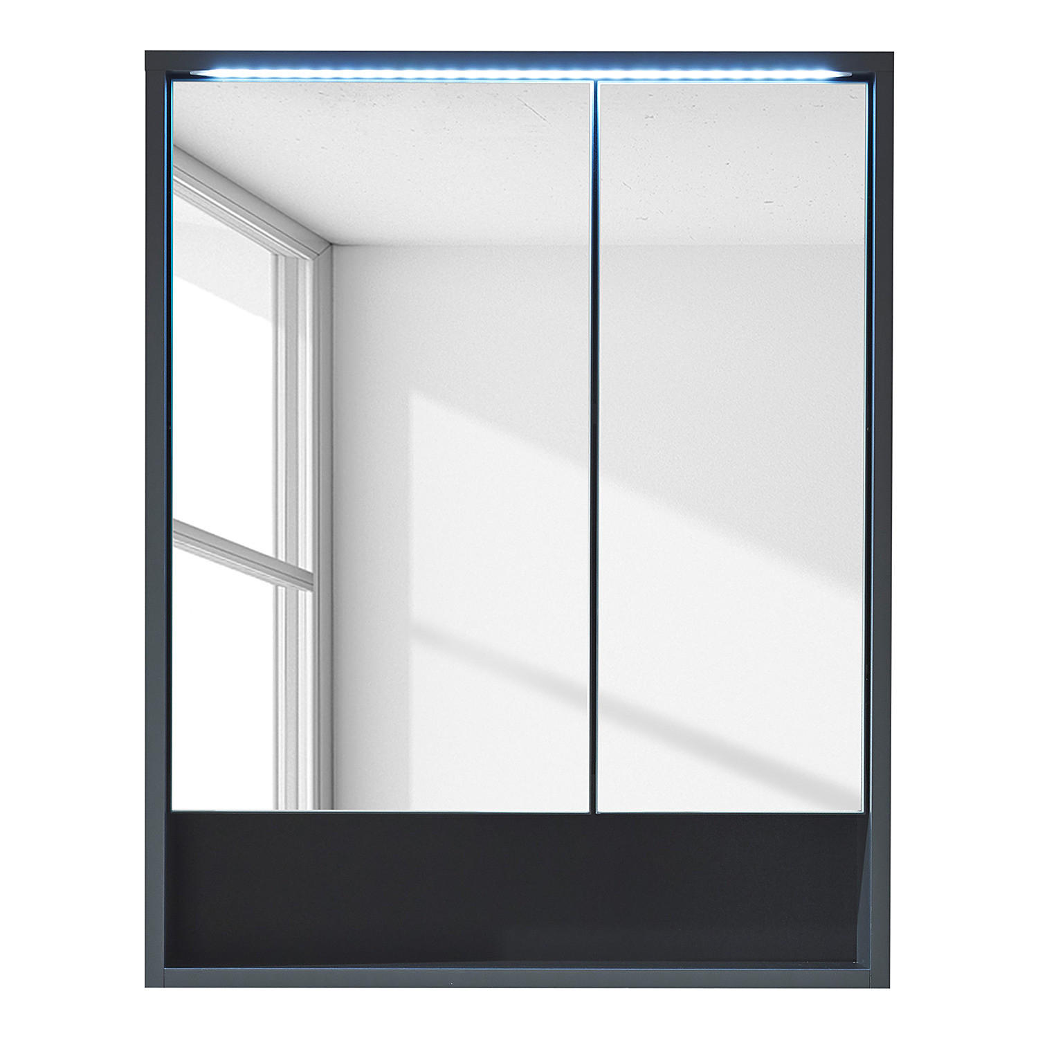 SPIEGELSCHRANK - Inklusive Beleuchtung - Grau, Holzwerkstoff (60/75/20cm) - home24