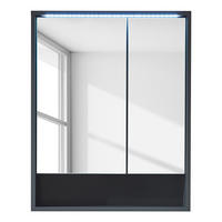 SPIEGELSCHRANK - Inklusive Beleuchtung - Grau, Holzwerkstoff (60/75/20cm) - home24