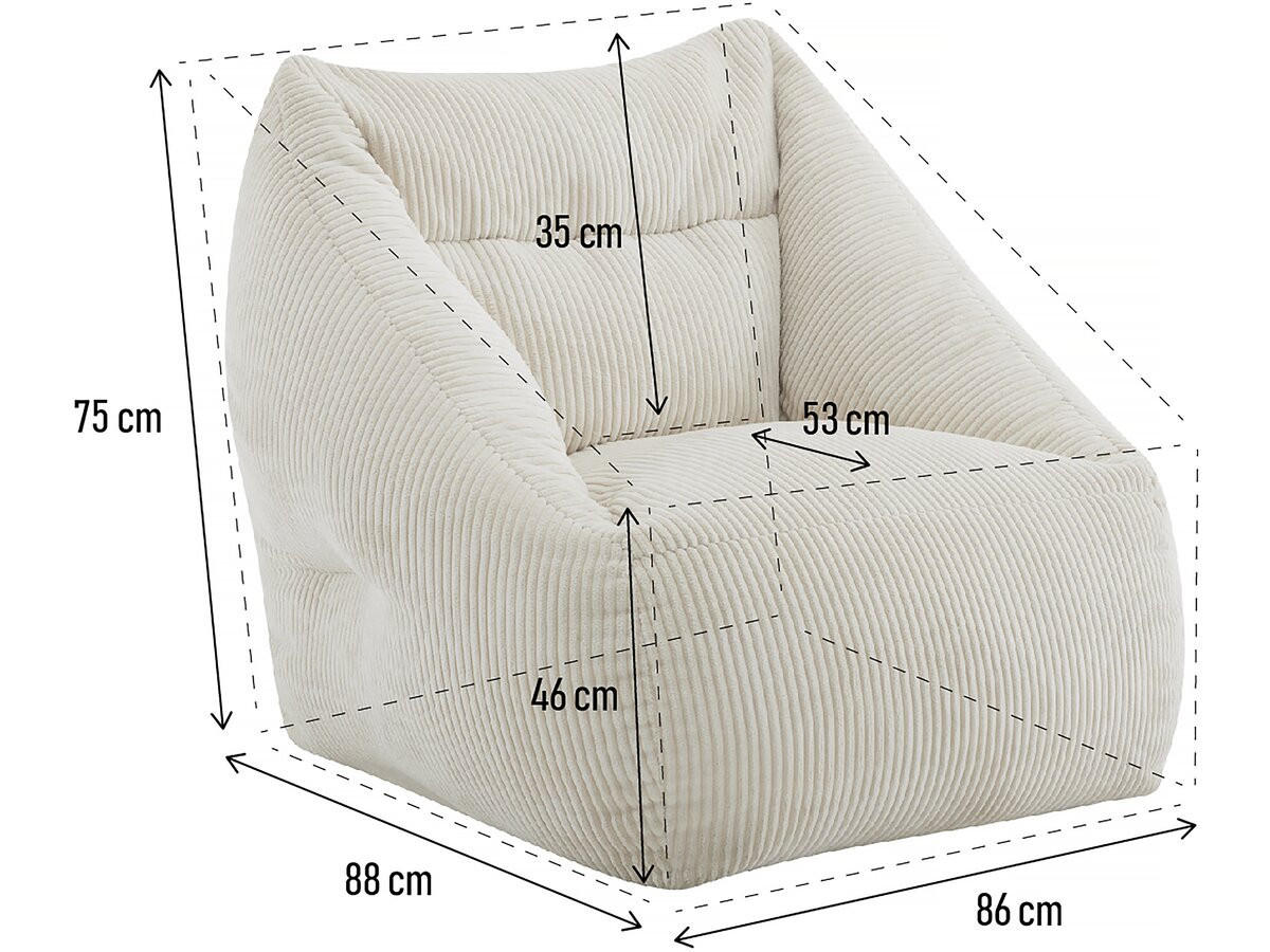 HOCKER medellin beige - Beige, Textil (85/72/85cm) - Habitat Garten