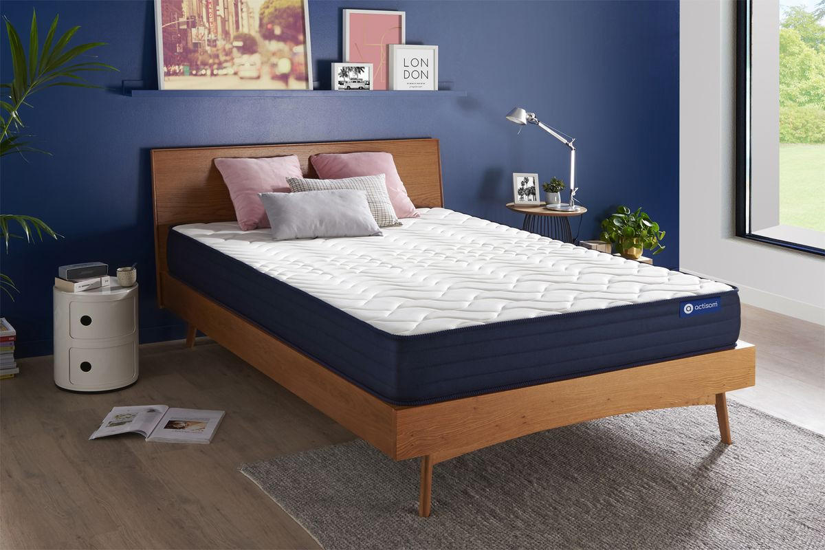 MATRATZE Actiflex life Taschenfederkern und Memory-Schaum 200 x 200 cm h4 - Weiß, Textil (200/200cm) - ACTISOM