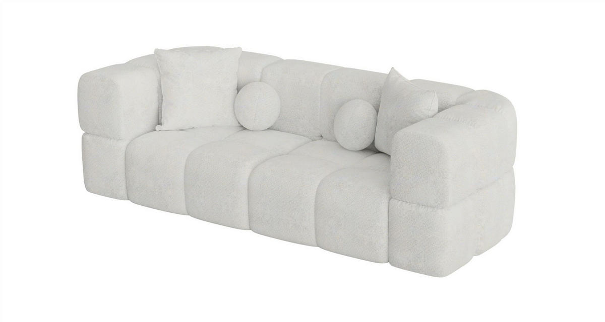 SOFA 3-sitzer Vega - Weiß, Holzwerkstoff/Textil (250/77/103cm) - Fun Möbel