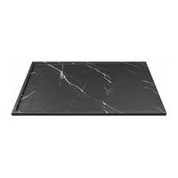 DUSCHWANNE - 140 cm x 90 cm - harz - schwarz, weiß Lyrosa - Schwarz/Weiß, Kunststoff (90cm) - Vente-Unique