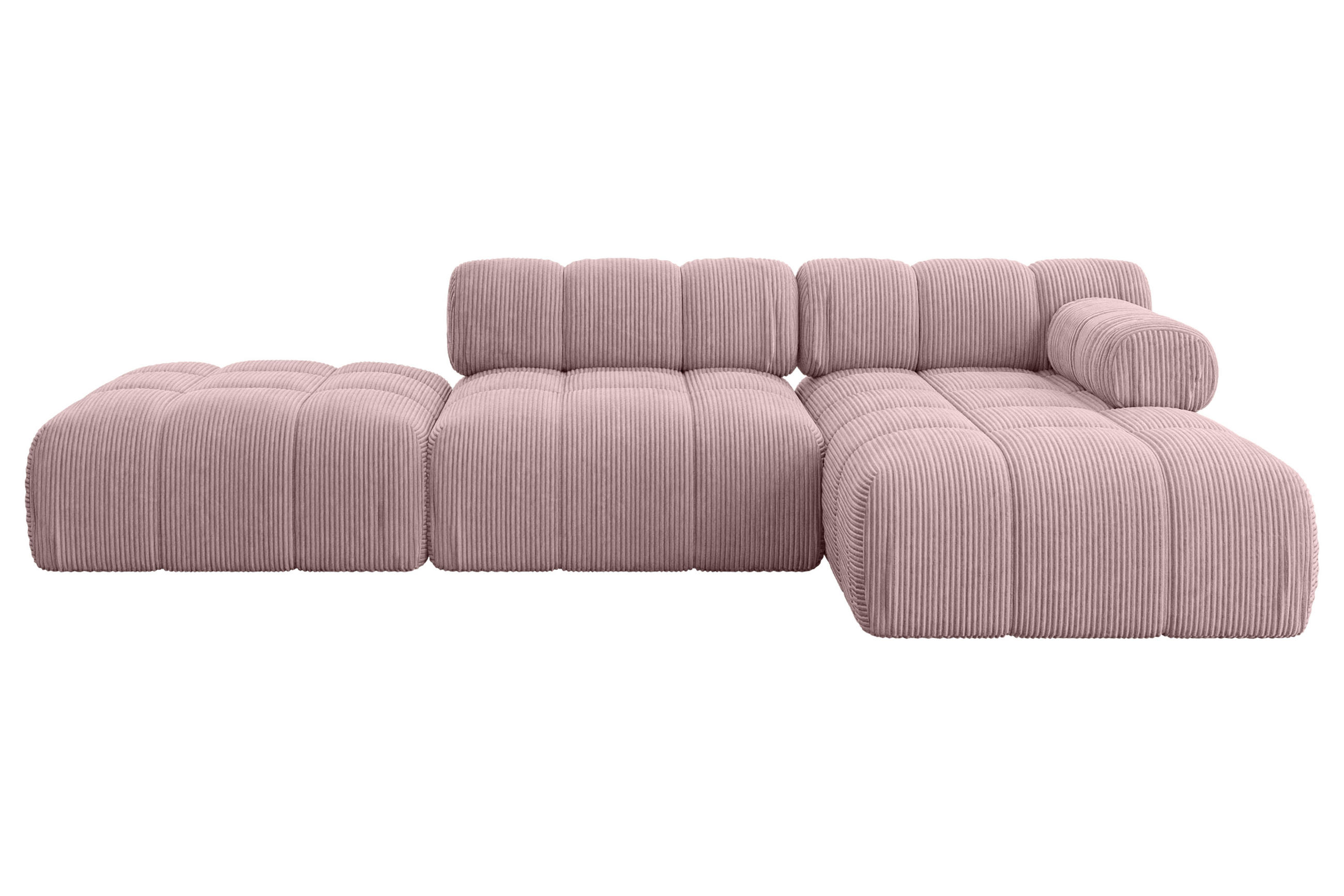 ECKSOFA modulares Sofa Lizur-L1 - 285x160x70 cm Rosa Cord - Rosa, Holzwerkstoff/Textil (285/160cm) - ALTDECOR