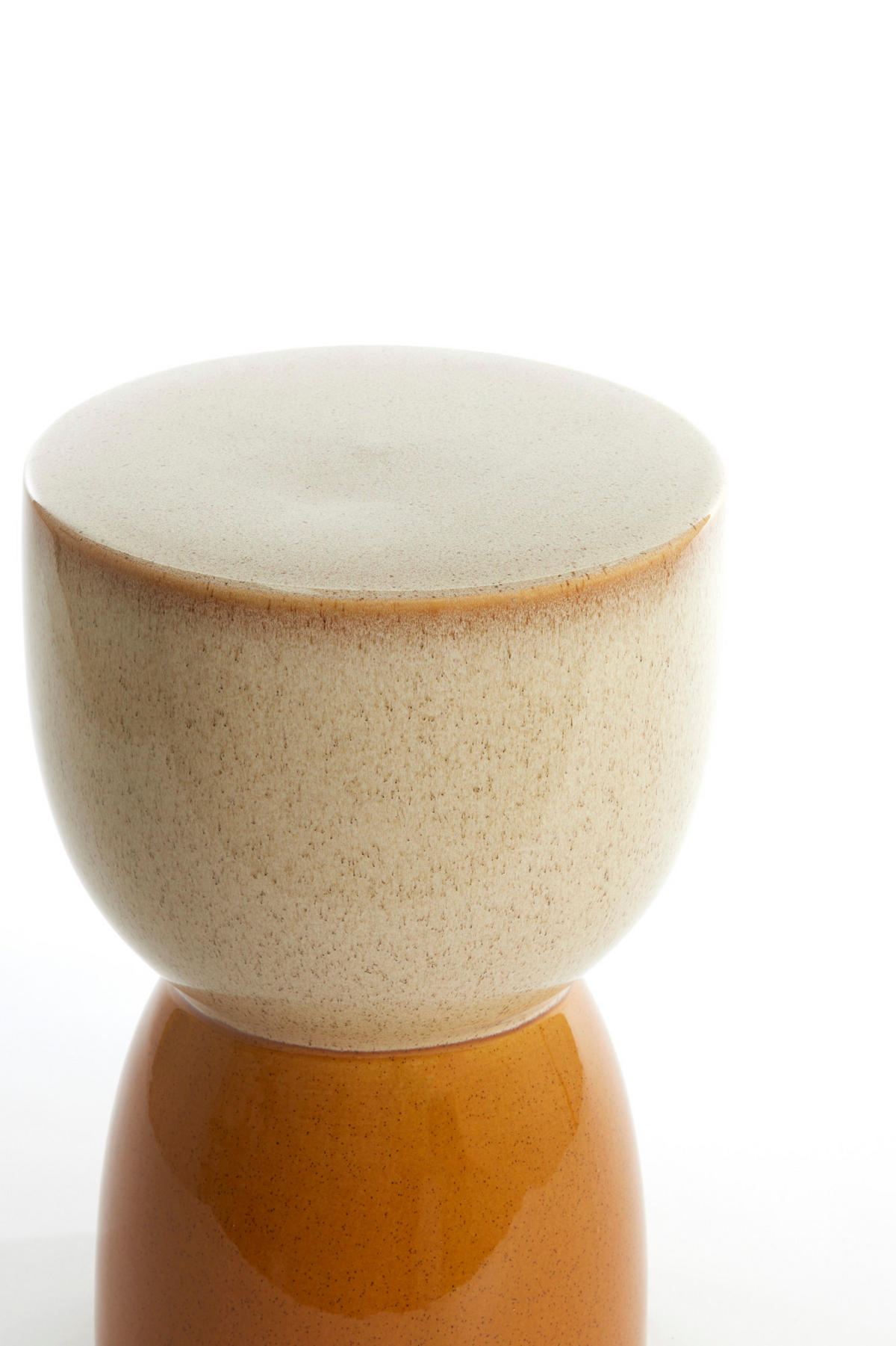 HOCKER Finca Weiß Ø28,5/42 cm - Beige/Creme, Keramik (28.5/28.5/42cm) - Light & Living