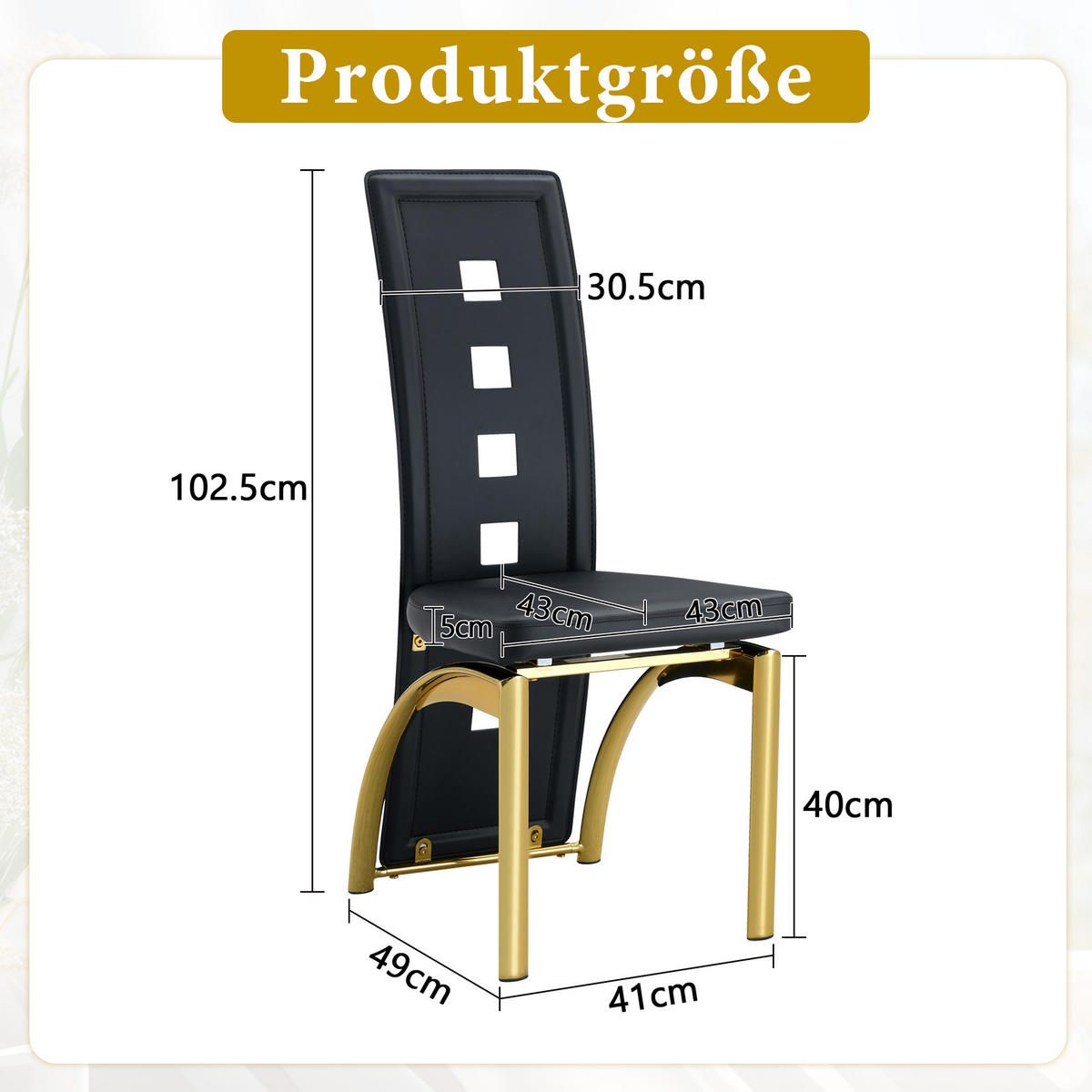 STUHL mit LED modernes Design Mehrfarbig 49x43x102.5 cm Leder 2er-Set - Multicolor, Leder (49/102.5/43cm) - SONNENH