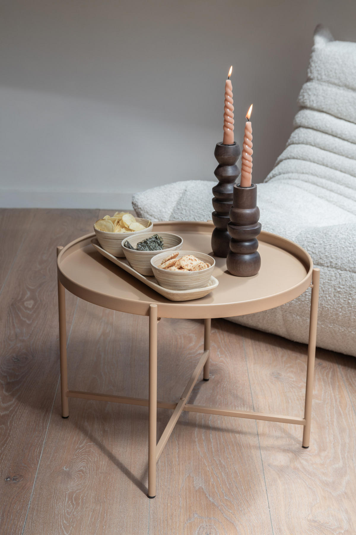 KERZENHALTER Formado Silber 7.5/7.5/23 cm - Braun, Holz (7.5/23/7.5cm) - Present Time