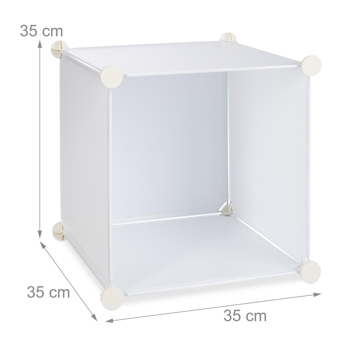 KLEIDERSCHRANK Stecksystem - Weiß, Kunststoff/Metall (145.5/145.5/36.5cm) - Relaxdays