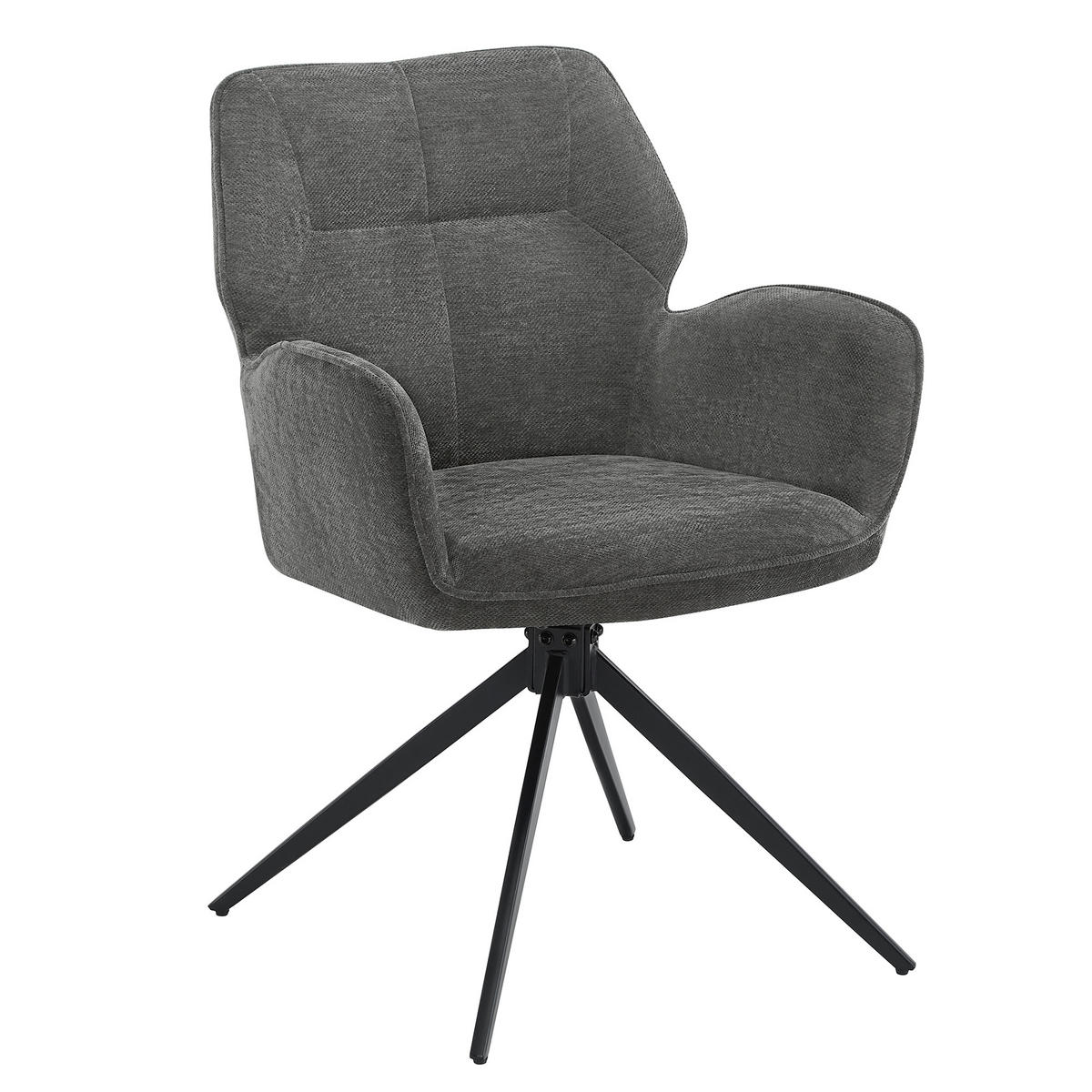 STUHL mit Samtbezug stabil Grau 45x53.5x84 cm Metall 2er-Set - Grau, Metall (45/84/53.5cm) - SONNENH