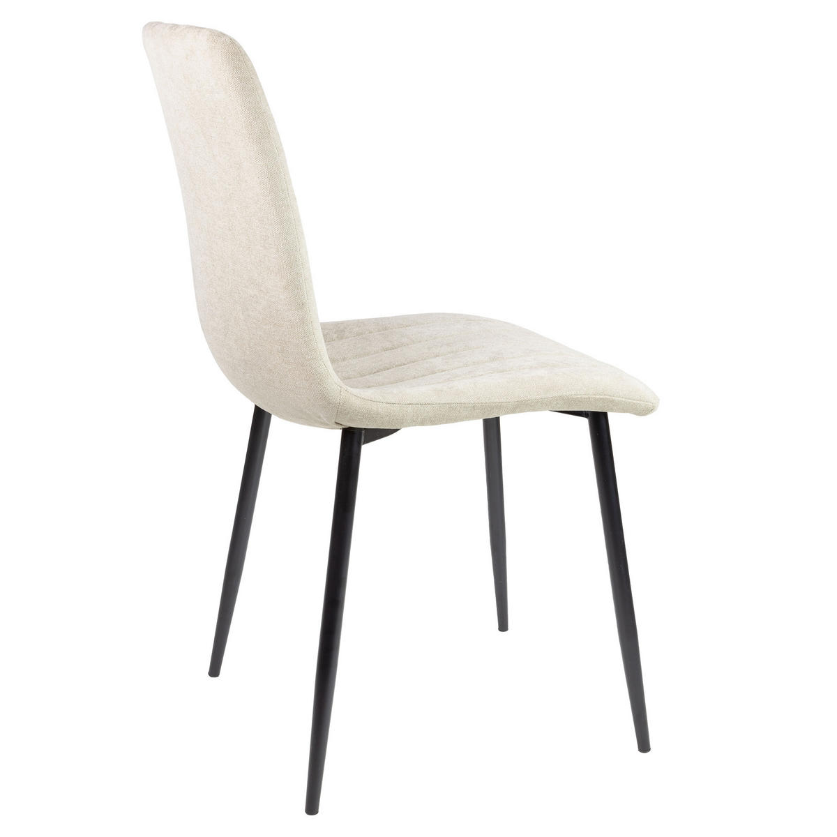STUHL GARDA Stoffbezug Metallbeine 4er Set Beige - Beige, Textil/Metall (45/90/44cm) - Albatros