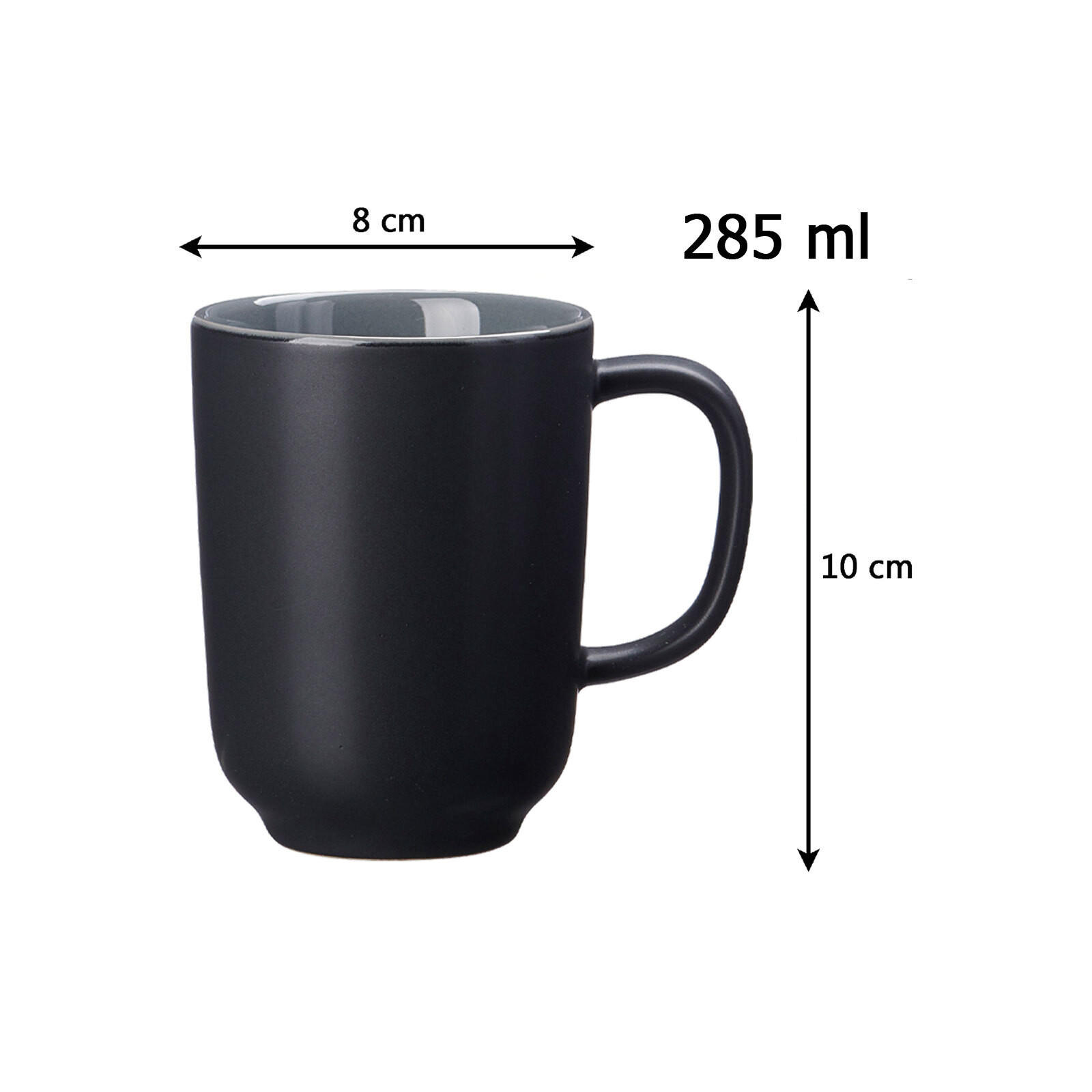 KAFFEEBECHER Jasper schwarz 285 ml 6er Set - Schwarz, Keramik (0.285L) - Ritzenhoff Breker