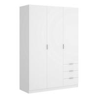 KLEIDERSCHRANK 3 TÜREN Weiß 52/121/184 cm - Weiß, Holzwerkstoff (121/184/52cm) - DMORA