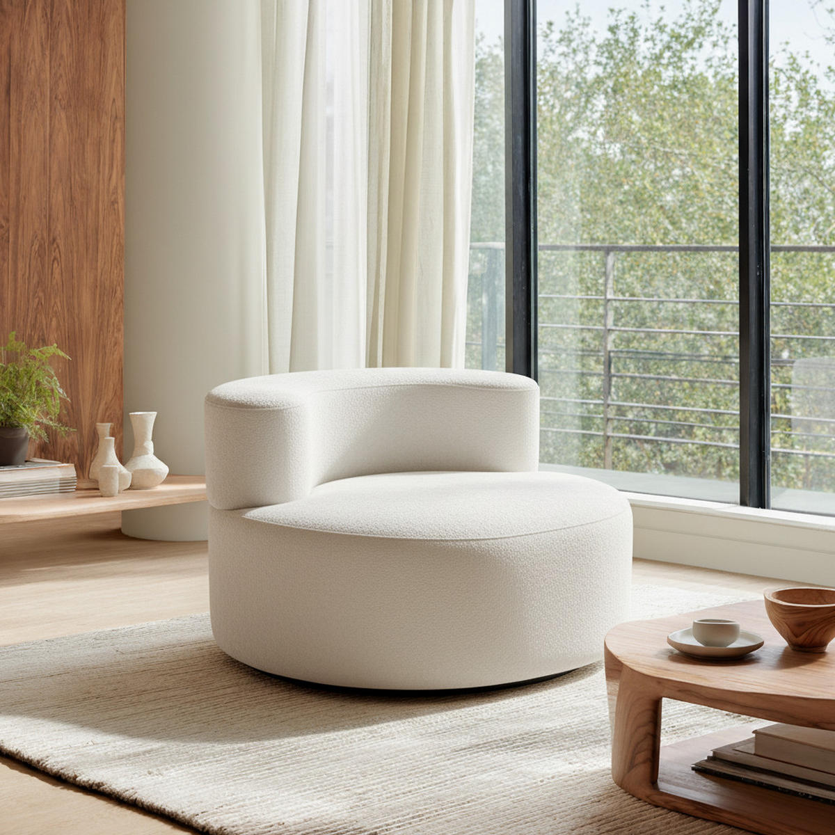WOHNZIMMERSESSEL Milo 1-Sitzer - Weiß - Weiß, Textil (110/75/102cm) - COCO Living