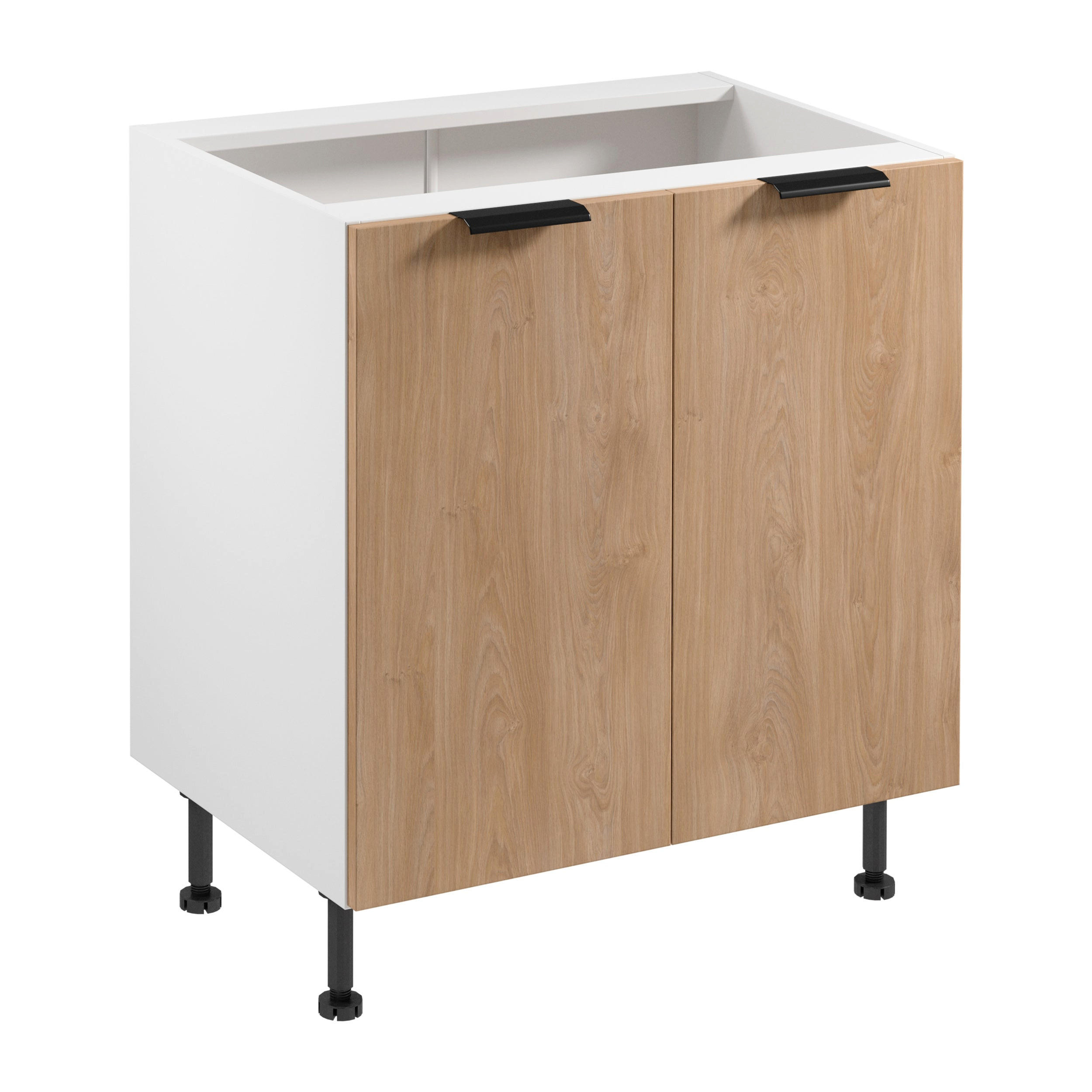 Royal24_Markt Unterschrank Sonoma Eiche, Weiß 80x87x52 cm