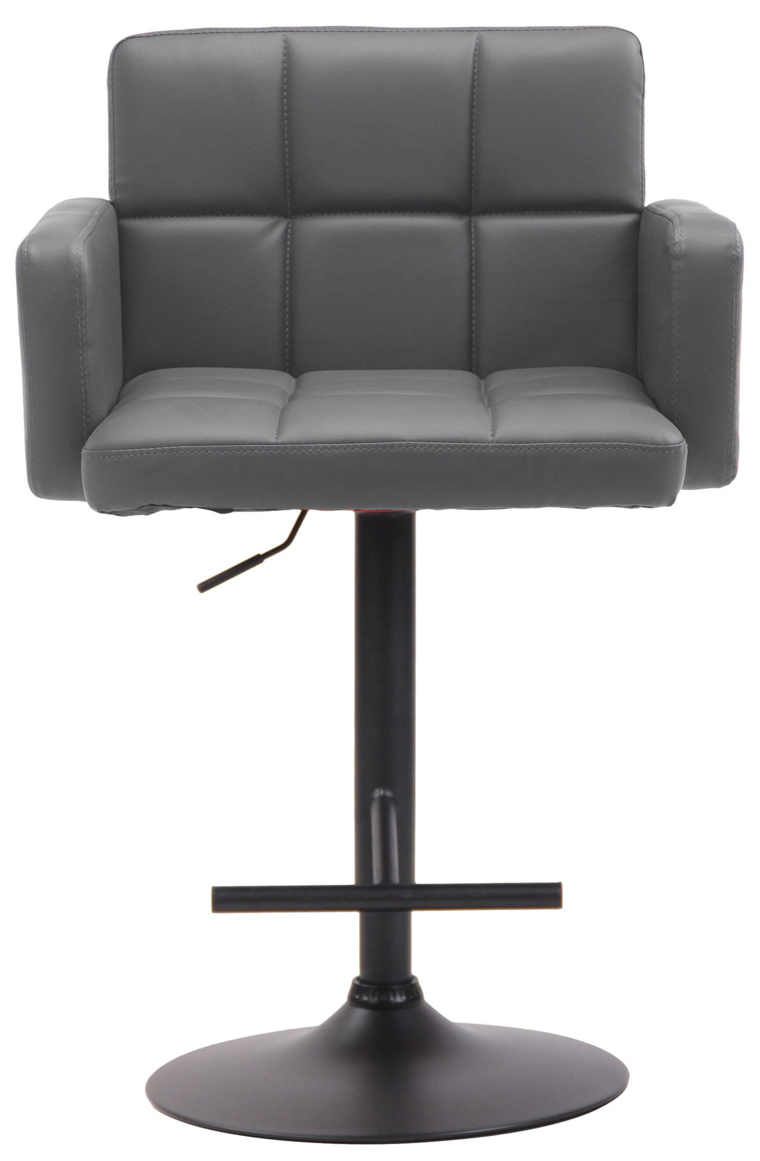BARHOCKER Lausanne, Gestell schwarz, Kunstleder Grau - Schwarz/Grau, Kunststoff/Textil (60/100/56cm) - TPFLiving