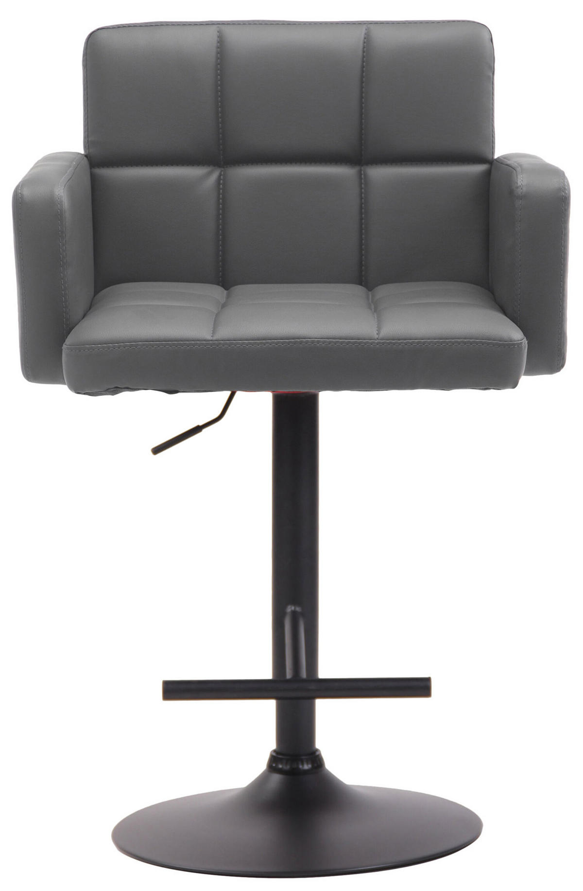 BARHOCKER Lausanne, Gestell schwarz, Kunstleder Grau - Schwarz/Grau, Kunststoff/Textil (60/100/56cm) - TPFLiving