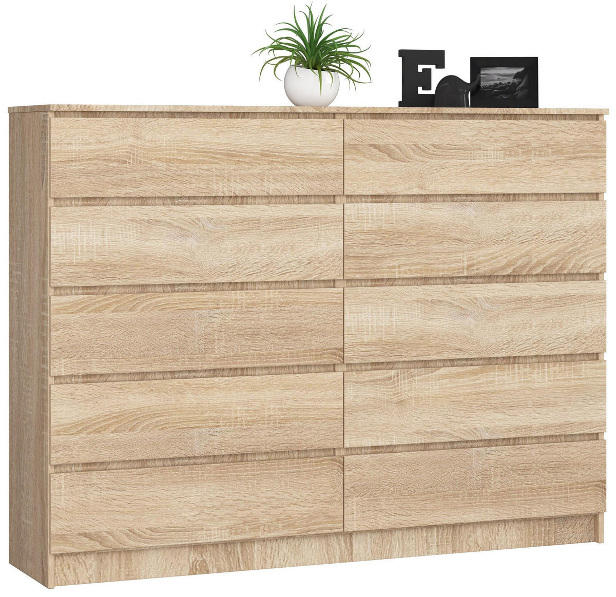 KOMMODE Eiche Sonoma 121/160/40 - Sonoma Eiche, Holzwerkstoff (160/121/40cm) - RAUMHIRSCH FURNITURE