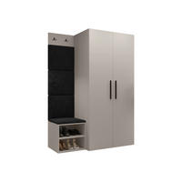 GARDEROBEN-SET Medi IV - Kaschmir/Anthrazit, Holzwerkstoff/Kunststoff (80/191/50cm) - MIRJAN24