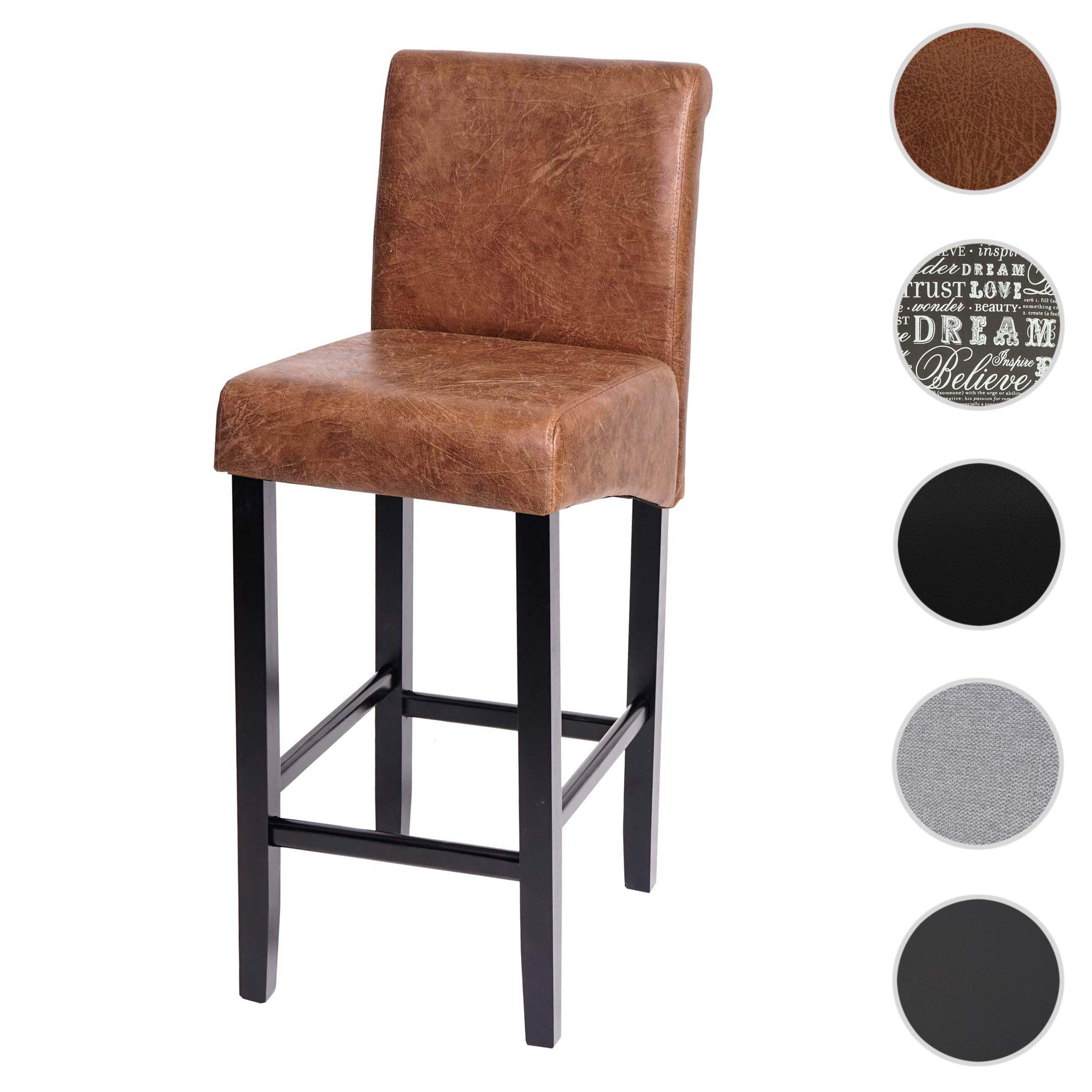 BARHOCKER Walnuss Dekor - Walnussfarben, Textil (39/105/53cm) - MCW