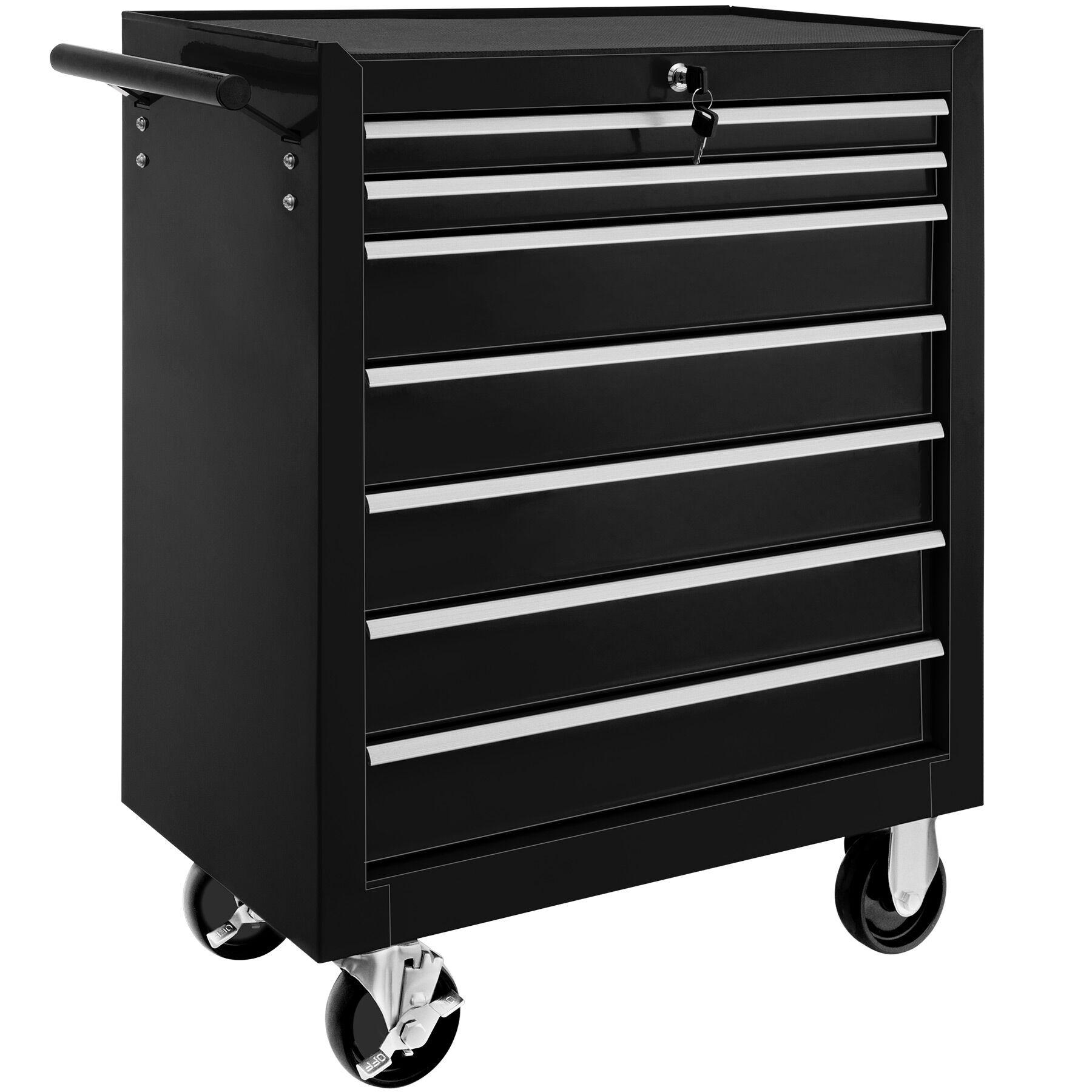 WERKZEUGWAGEN ,Rollen Ø 100 mm,schwarz - Schwarz, Metall (33/79/69cm) - tectake