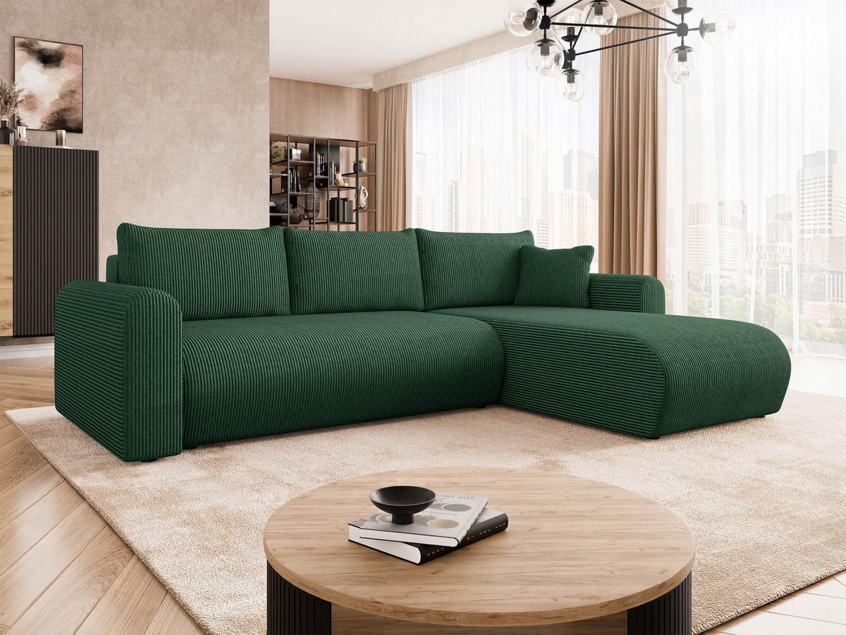 COLTAR Eliwo Reiat - verde/negru, material textil/lemn (252/158cm) - MIRJAN24