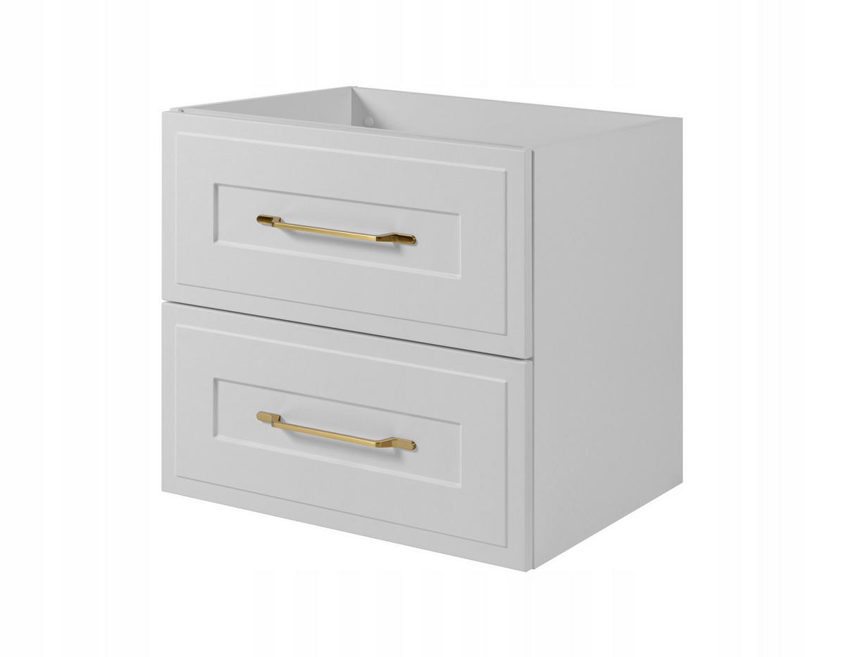 WASCHBECKUNTERSCHRANK CLASSIC 80 cm mit Arbeitsplatte Farbe: Eichen Craft mit einer mattweißen Platte - Eichefarben/Weiß, Holzwerkstoff (80/58/46cm) - Rodan