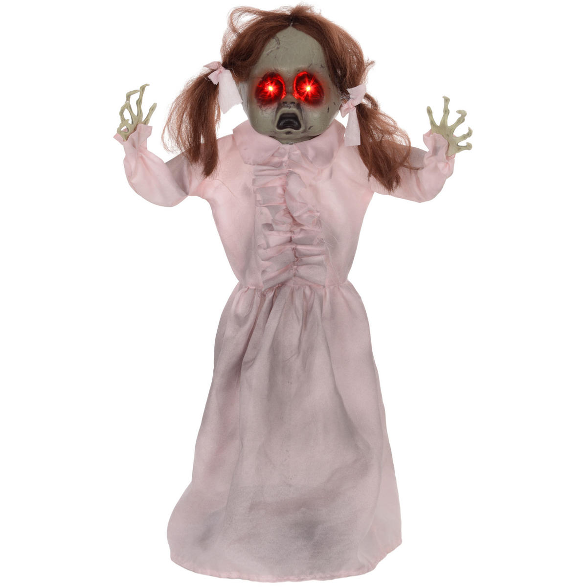 HALLOWEEN DECORATIONS 76cm Dekoration Geisterpuppe, Soundfunktion - Rosa, Kunststoff/Metall (50/76/15cm) - HOMCOM