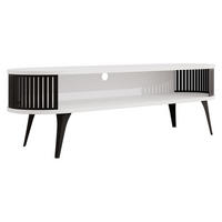 TV-LOWBOARD Roenni Oval - Schwarz/Weiß, Holzwerkstoff/Metall (140/44/40cm) - MIRJAN24