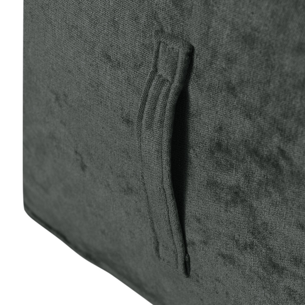 SITZWÜRFEL - Samt - Anthrazit, Textil (47/42/47cm) - home24