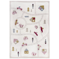 KINDERTEPPICH Alora Avenida Mazovia 160x230cm Creme Rosa Straßen Kurzflor - Pink, Textil (160/230cm) - Mazovia