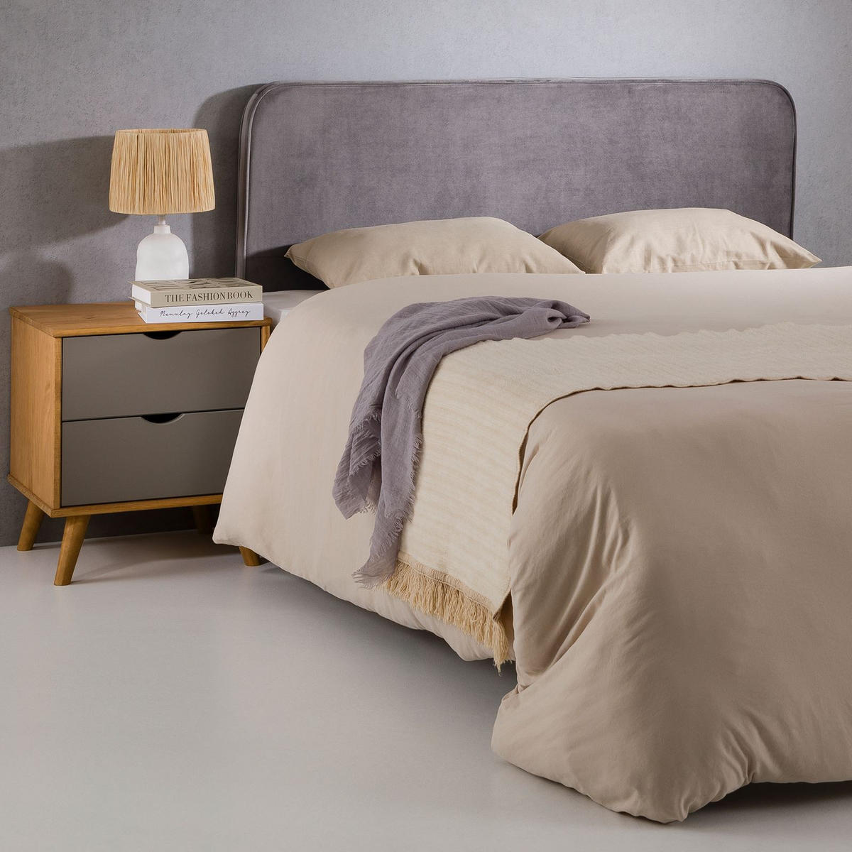 KOPFTEIL NOVARE 160X190 CM - Grau, Textil (160/58/6cm) - IDIMEX