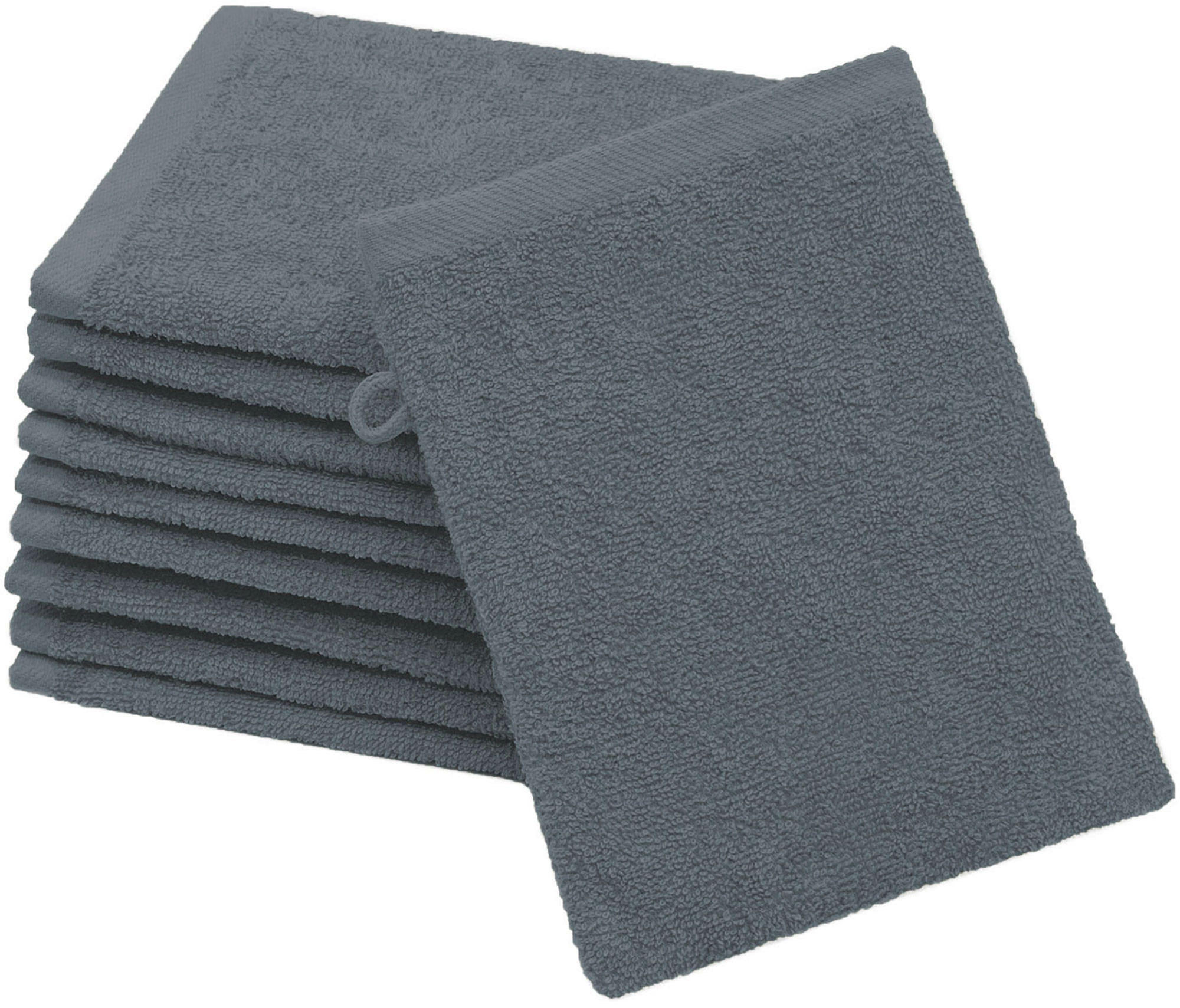 WASCHHANDSCHUH, 10er-Set, 16x21 cm, 100% Baumwolle, Grau - Grau, Textil (16/21cm) - Zollner