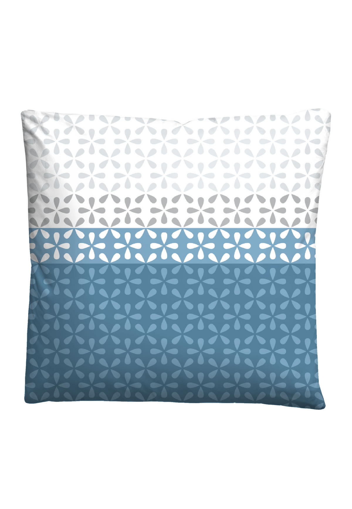 BETTWÄSCHE-GARNITUR Mikrofaser Längsstreifen azurblau, 155x220 cm + 80x80 cm - Blau, Textil (155/220cm) - Castell