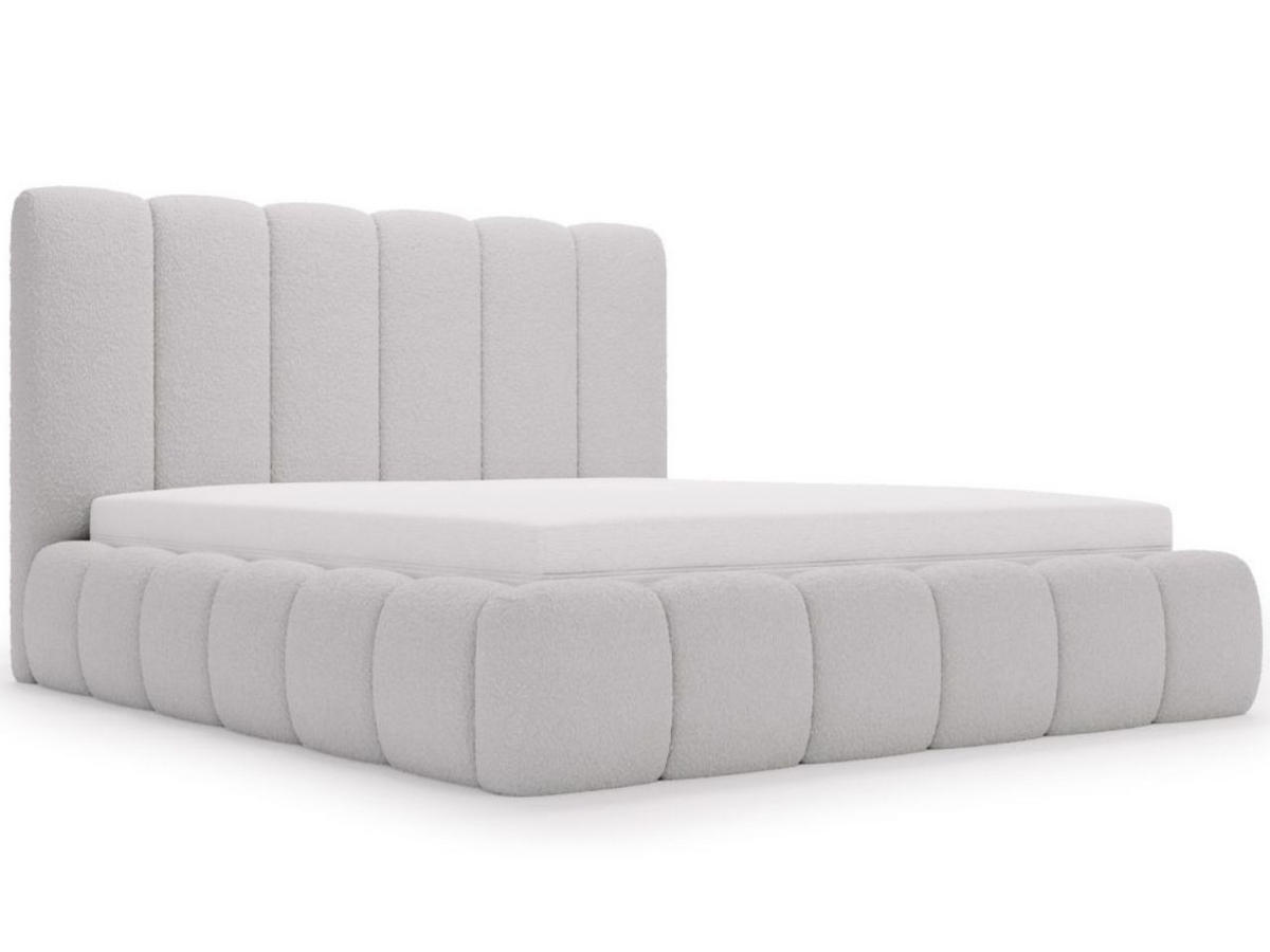 POLSTERBETT Imperial 180x200 Bouclé-Stoff Hellgrau - Hellgrau, Textil (180/200cm) - Graingold