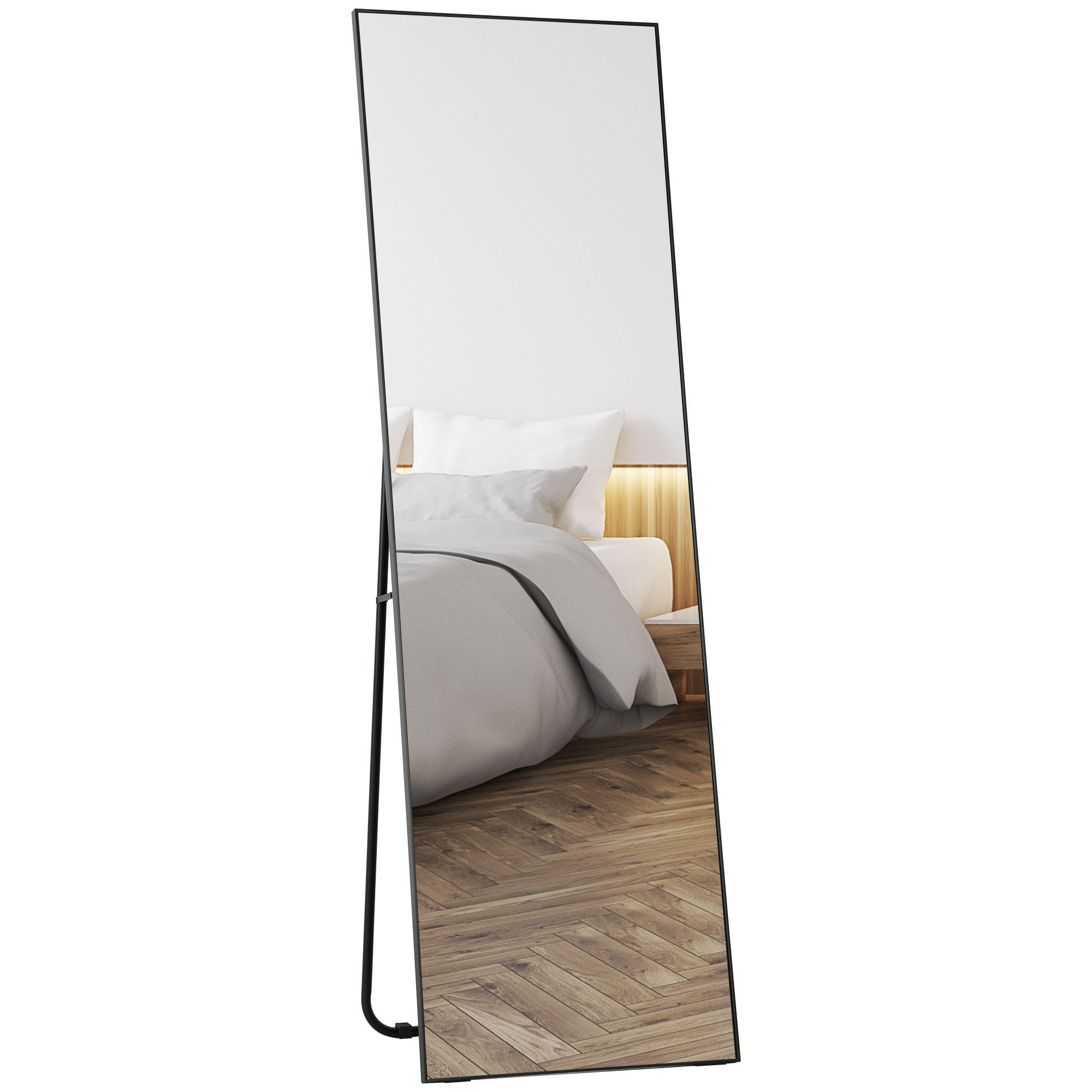 STANDSPIEGEL DE-17925 50x160 cm mit 3-in-1 Nutzung Schwarz - Schwarz, Glas (50/160/4cm) - ComfortXL