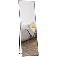 STANDSPIEGEL DE-17925 50x160 cm mit 3-in-1 Nutzung Schwarz - Schwarz, Glas (50/160/4cm) - ComfortXL