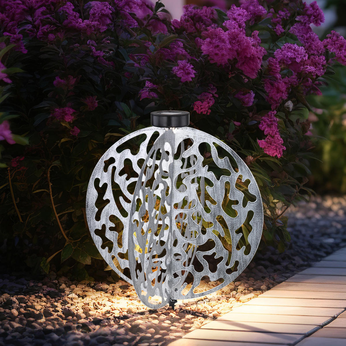 LED AUSSENLEUCHTE Metall Silber 2er Set - Silberfarben, Metall (40/40/51cm) - Globo Lighting