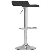 BARHOCKER Lederlook schwarz - Chromfarben/Schwarz, Textil/Metall (38/65/41cm) - CLP