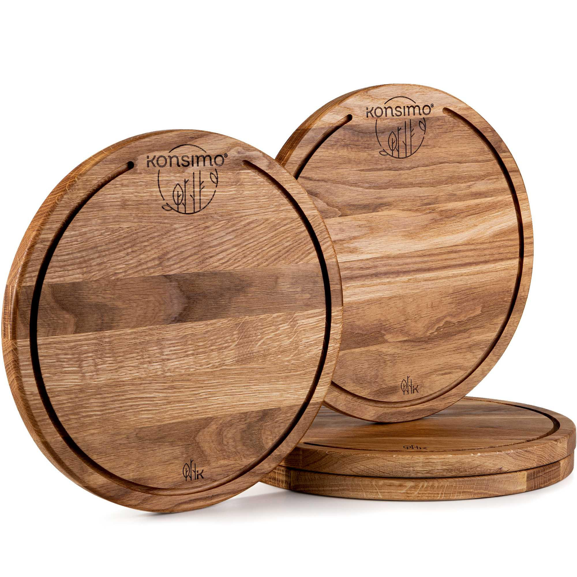SCHNEIDEBRETT Holz Eiche geölt LESTE 4-tlg - Eichefarben, Holz (32/32cm) - KONSIMO®