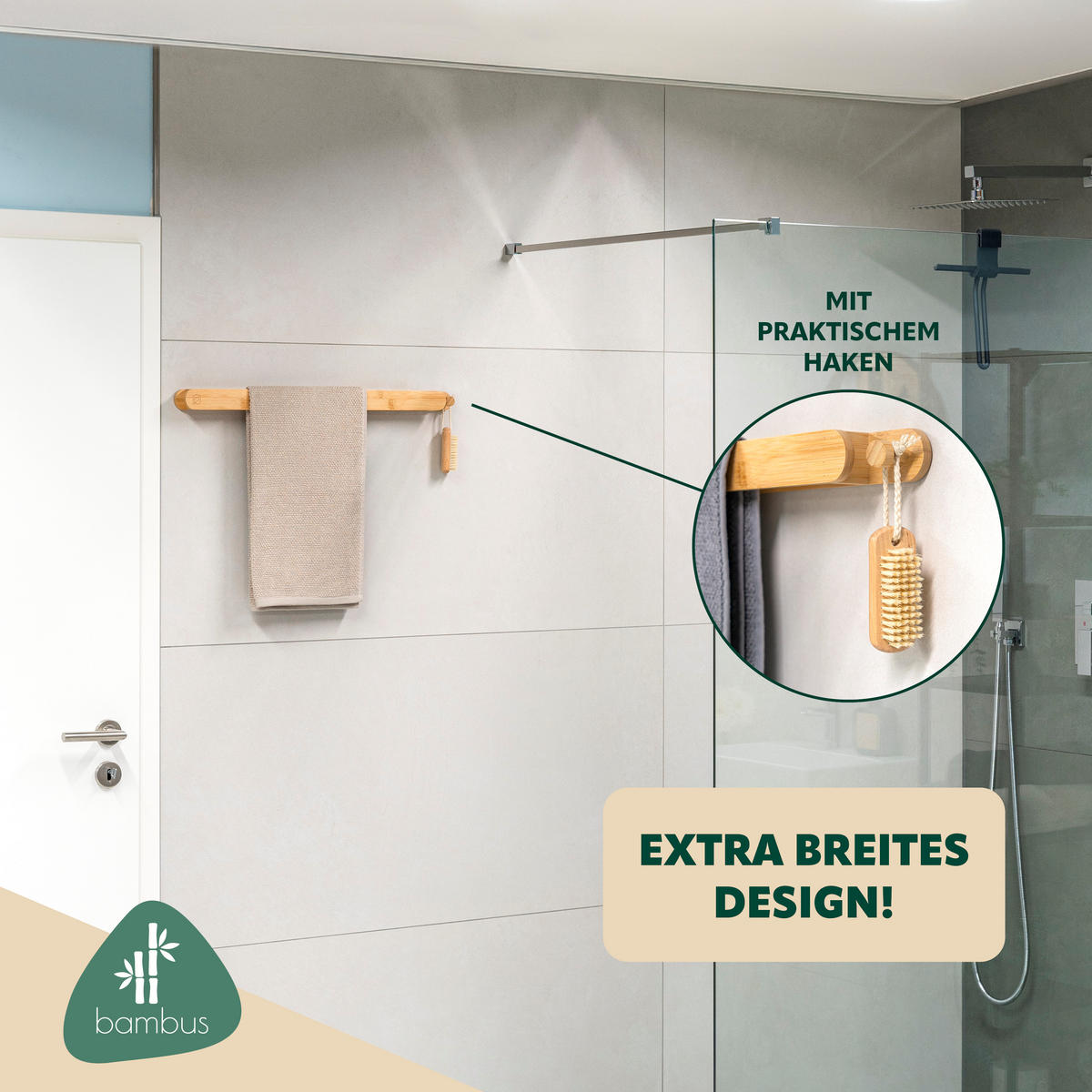 HANDTUCHHALTER, Bambus - Braun, Holz (62/4/5cm) - eluno
