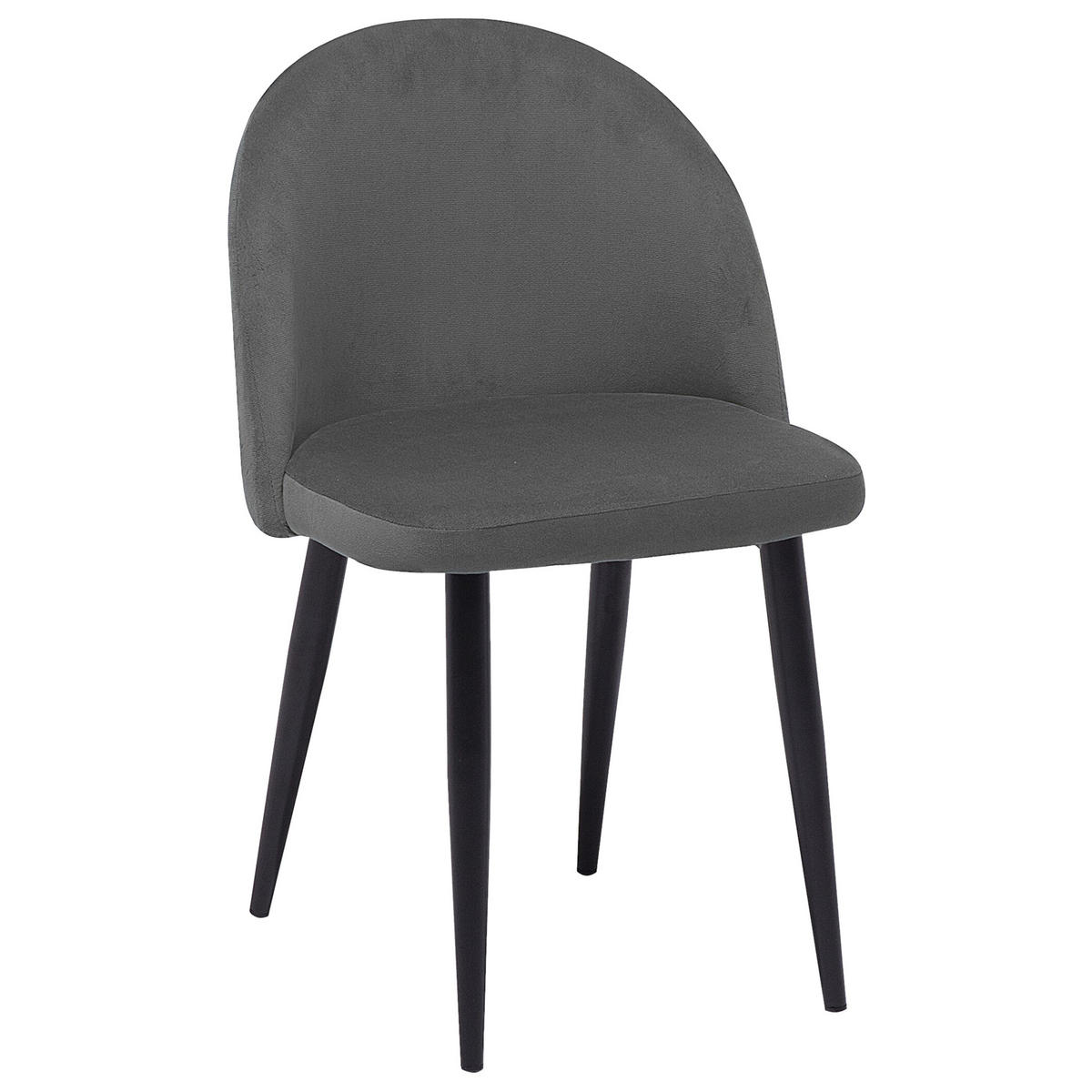 JÍDELNÍ ŽIDLE sada 2 ks Sametová látka Šedá Visalia - šedá, kov/textil (50/81/47cm) - Beliani