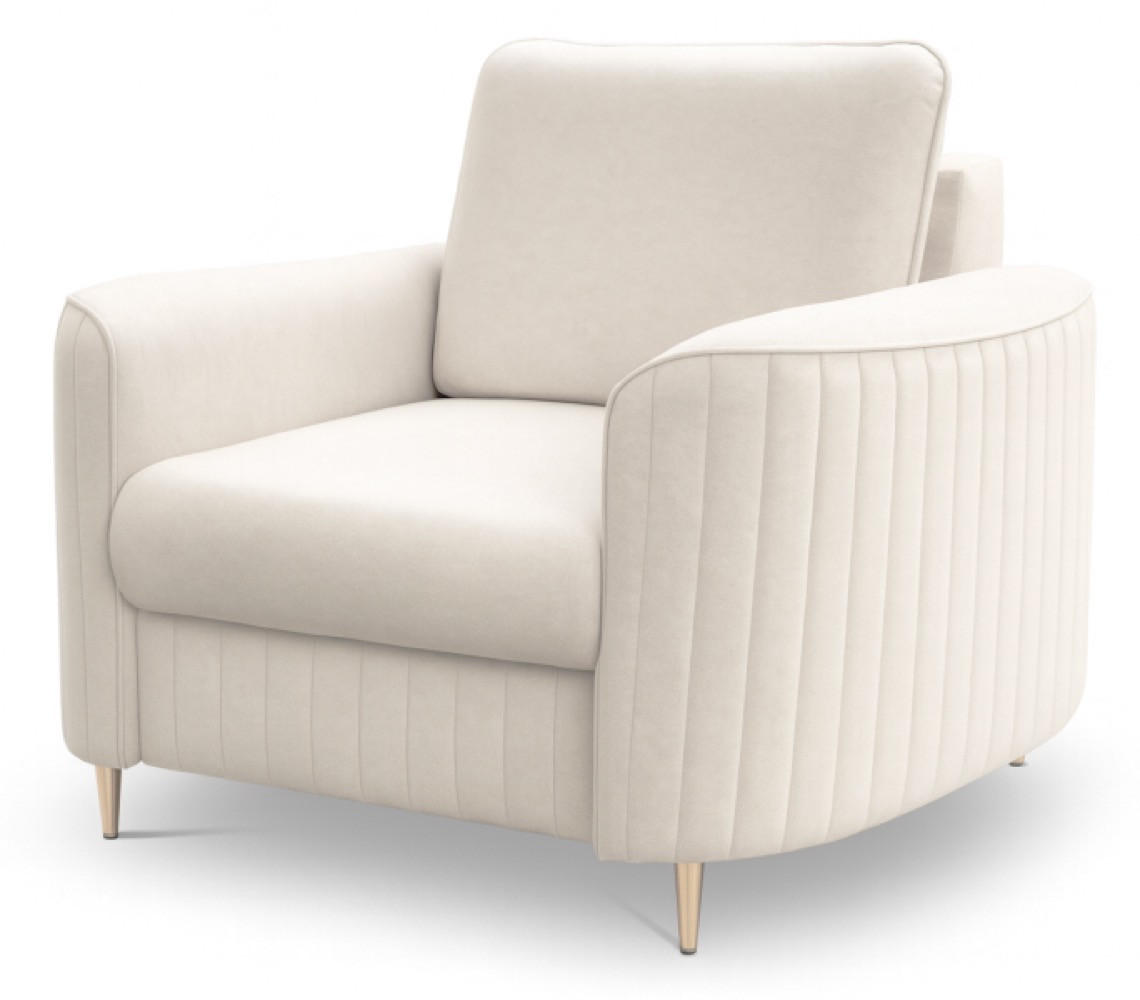 SESSEL Creme Loren Gepolstert Mit Goldenen Beinen - Ecru, Textil (100/85/94cm) - Sepro Meble