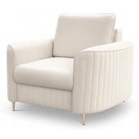 SESSEL Creme Loren Gepolstert Mit Goldenen Beinen - Ecru, Textil (100/85/94cm) - Sepro Meble