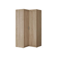 ECKKLEIDERSCHRANK Elena 2D - Silberfarben/Sonoma Eiche, Holzwerkstoff/Kunststoff (98/191/98cm) - MIRJAN24