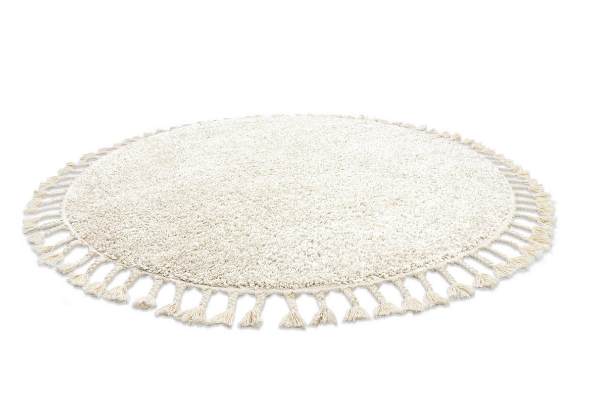 TEPPICH Berber 120 cm - Creme, Textil (120/120cm) - rugsX