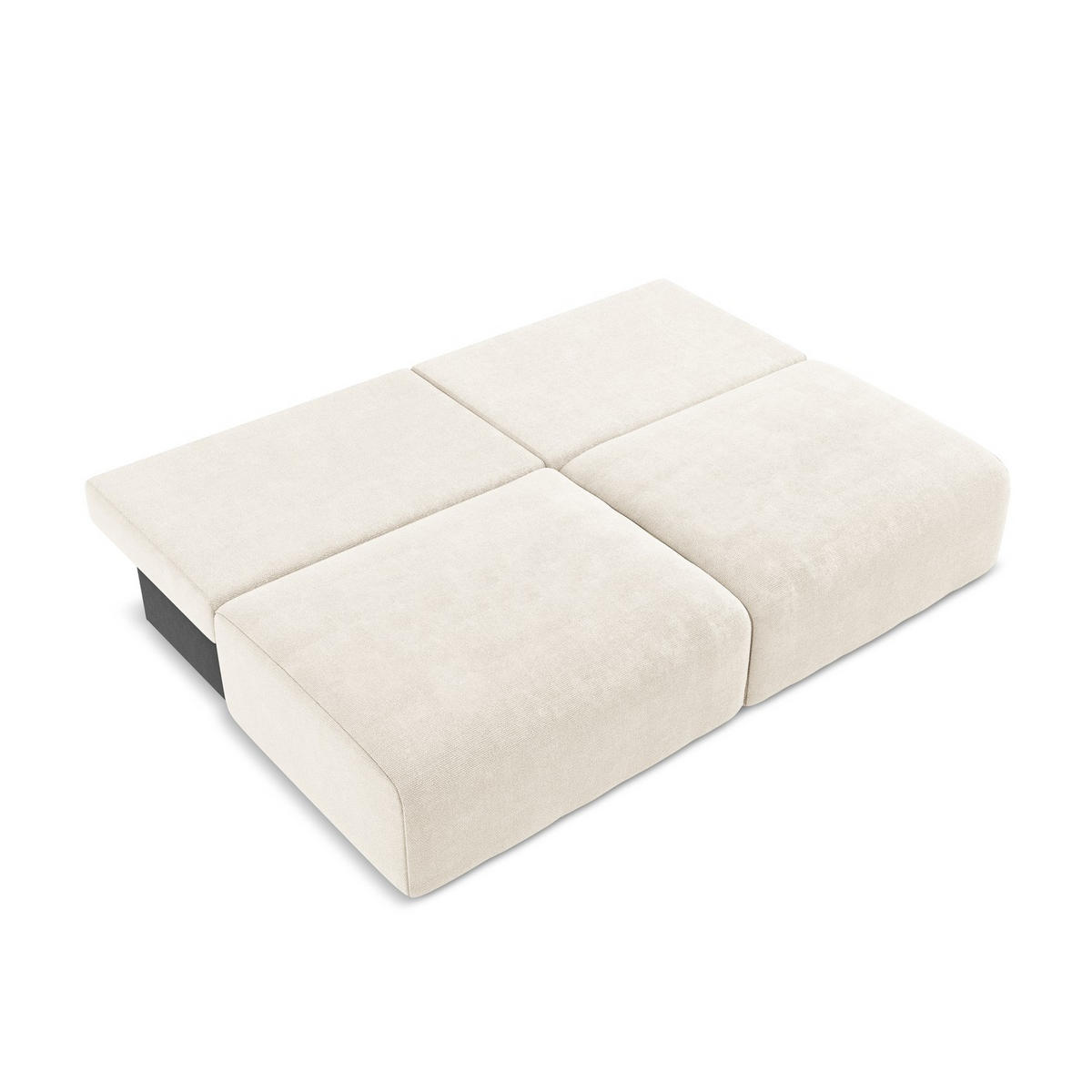 3-SITZER SOFA mit Schlaffunktion Chenille Stoff Beige - Beige/Creme, Kunststoff/Textil (216/79/102cm) - LaMiaSofa